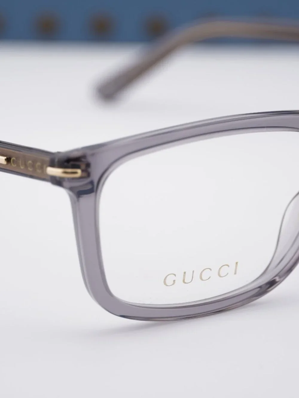 Gucci GG1447O 004 Rectangle Eyeglasses - Transparent Grey 57mm